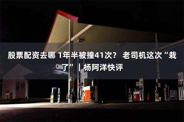 股票配资去哪 1年半被撞41次？ 老司机这次“栽了”｜杨阿洋快评