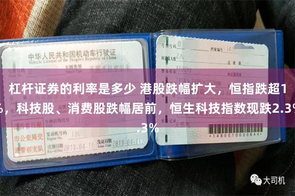杠杆证券的利率是多少 港股跌幅扩大，恒指跌超1%，科技股、消费股跌幅居前，恒生科技指数现跌2.3%