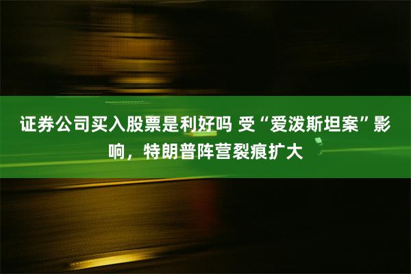 证券公司买入股票是利好吗 受“爱泼斯坦案”影响，特朗普阵营裂痕扩大