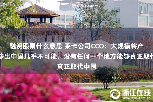融资股票什么意思 莱卡公司CCO：大规模将产能转移出中国几乎不可能，没有任何一个地方能够真正取代中国