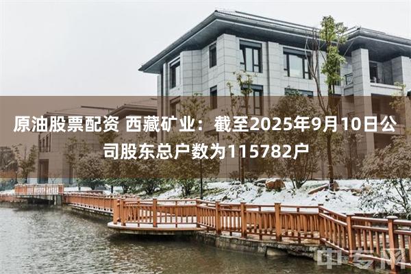 原油股票配资 西藏矿业：截至2025年9月10日公司股东总户数为115782户